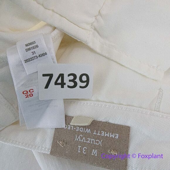 New! Madewell The Curvy‎ Emmett Wide-Leg Jean in Tile White , size 31 - Picture 15 of 15